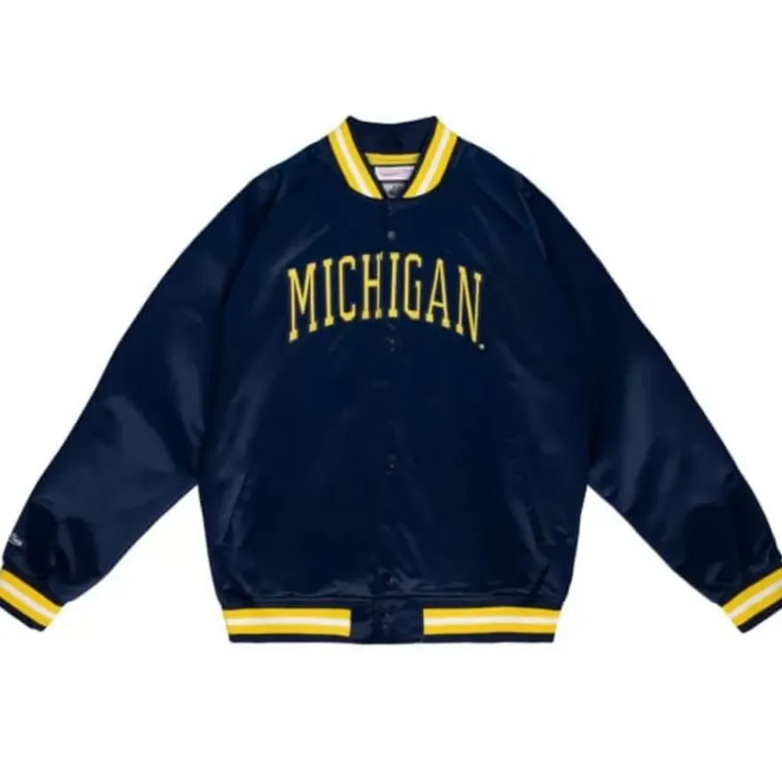 Mitchell & Ness Jackets & Outerwear-Lighweight Satin Jacket University Of Michigan