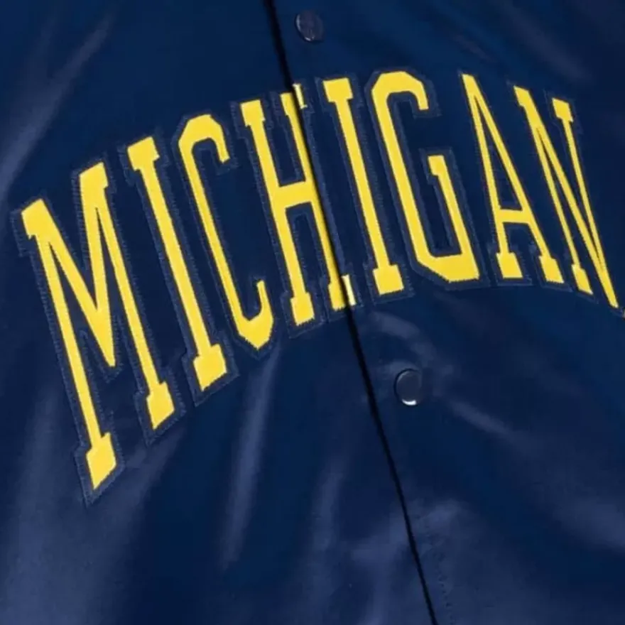 Mitchell & Ness Jackets & Outerwear-Lighweight Satin Jacket University Of Michigan