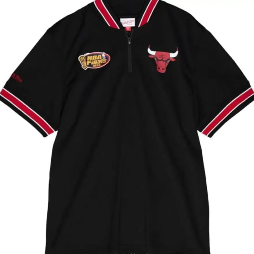 Mitchell & Ness T-Shirts & Tops-Mesh 1/4 Zip Chicago Bulls