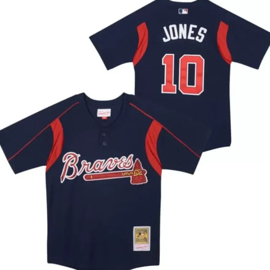 Mitchell & Ness Big Kids-Mesh Bp Jersey Atlanta Braves Chipper Jones