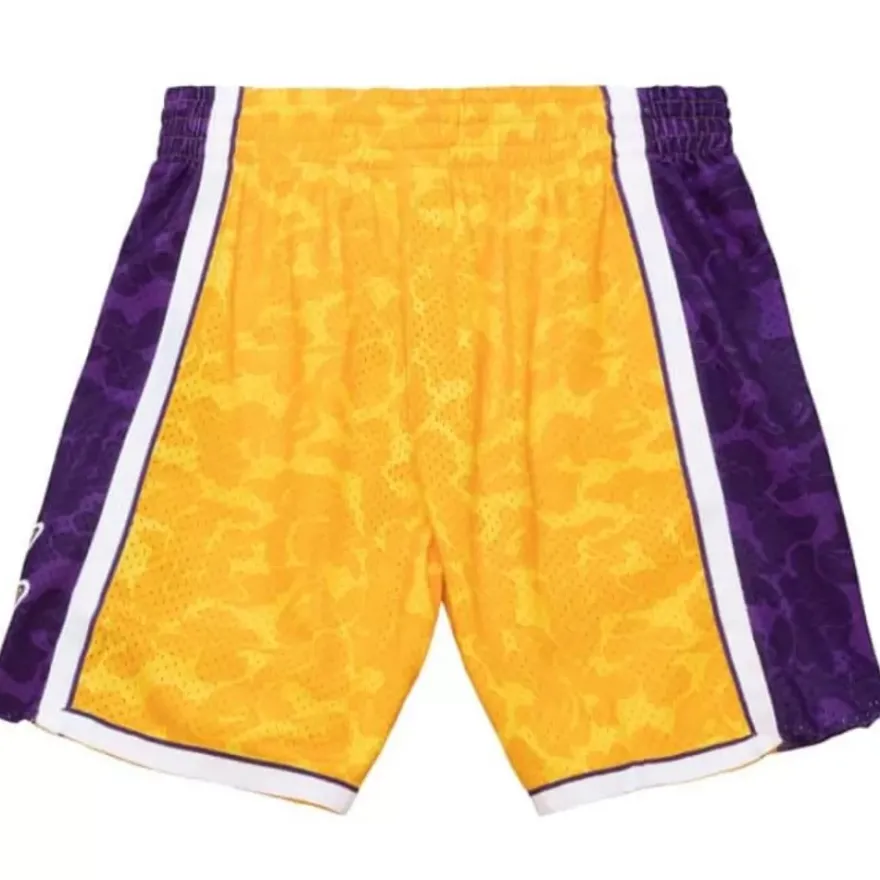 Mitchell & Ness Shorts-M&N X Bape Los Angeles Lakers Shorts