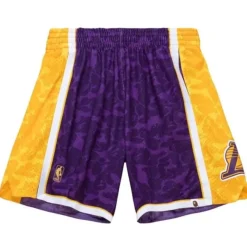 Mitchell & Ness Shorts-M&N X Bape Los Angeles Lakers Shorts