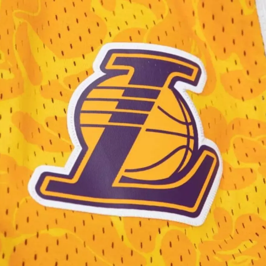 Mitchell & Ness Shorts-M&N X Bape Los Angeles Lakers Shorts