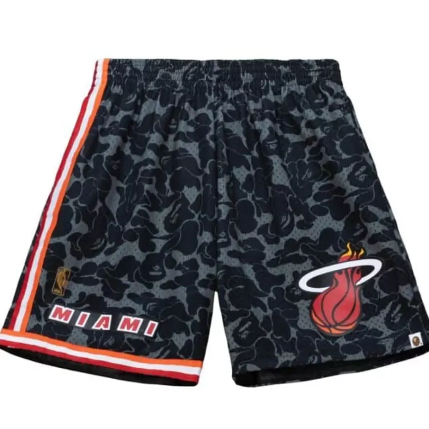 Mitchell & Ness Shorts-M&N X Bape Miami Heat Shorts