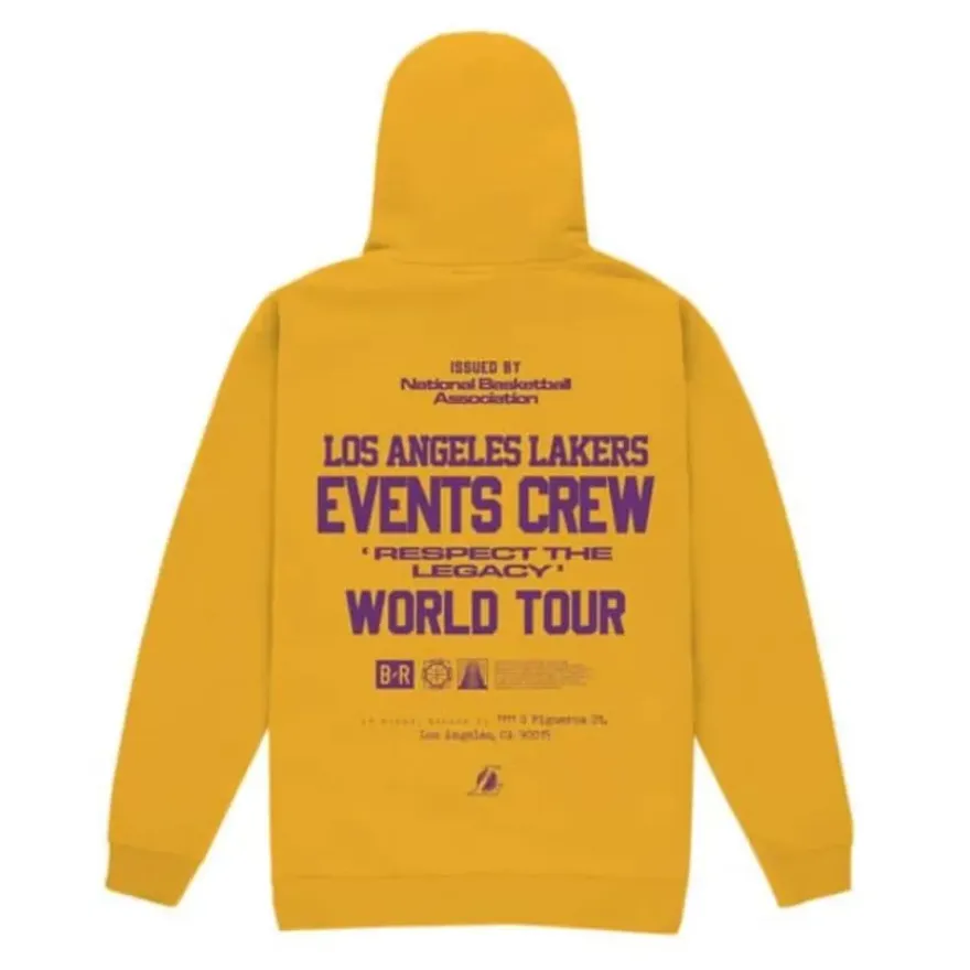 Mitchell & Ness Hoodies & Sweatshirts-M&N X Br World Tour Crew Hoodie Los Angeles Lakers