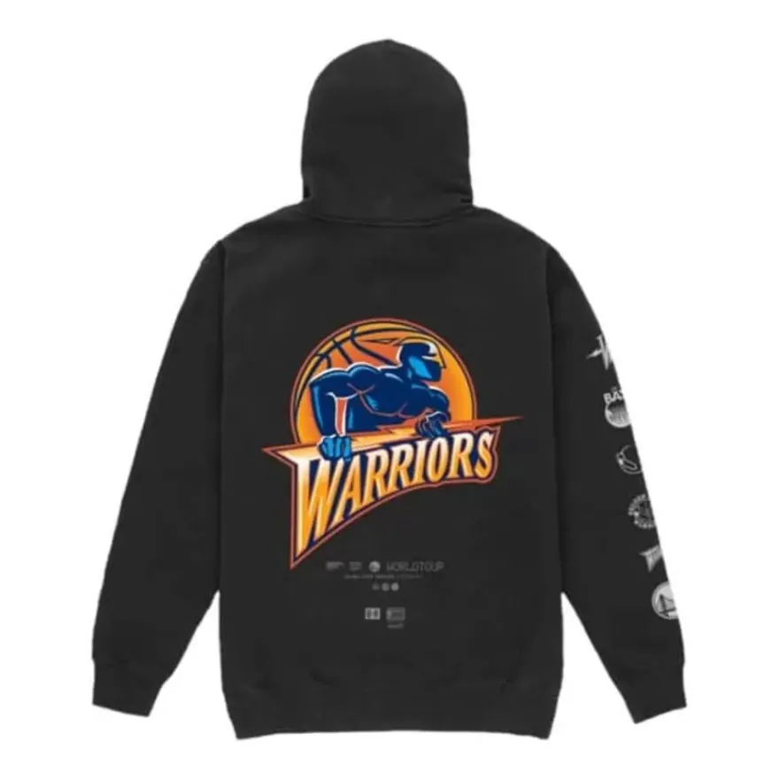 Mitchell & Ness Hoodies & Sweatshirts-M&N X Br World Tour Logo Evolution Hoodie Golden State Warriors