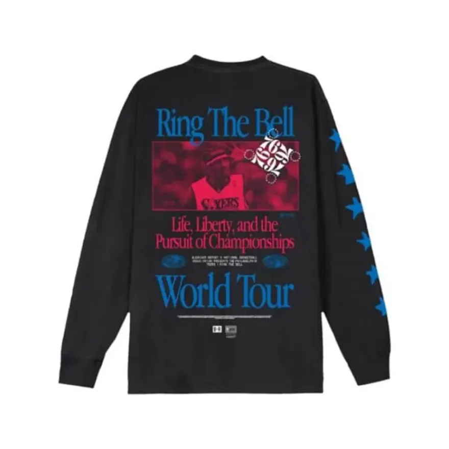 Mitchell & Ness T-Shirts & Tops-M&N X Br World Tour Long Sleeve Philadelphia 76Ers