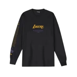 Mitchell & Ness T-Shirts & Tops-M&N X Br World Tour Long Sleeve Los Angeles Lakers