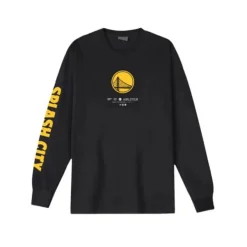 Mitchell & Ness T-Shirts & Tops-M&N X Br World Tour Long Sleeve Golden State Warriors