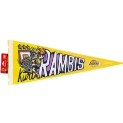 Mitchell & Ness Accessories-M&N X Glco Los Angeles Lakers Pennant Kurt Rambis