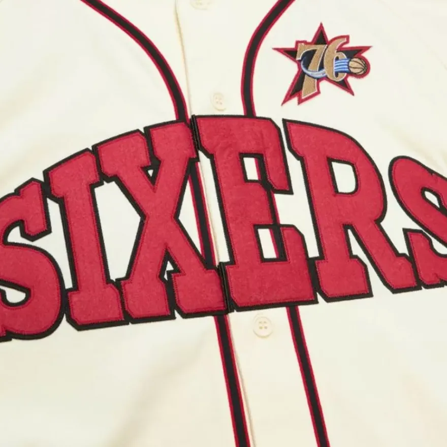 Mitchell & Ness T-Shirts & Tops-M&N X Melody Ehsani Baseball Jersey Philadelphia 76Ers