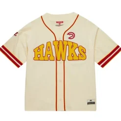 Mitchell & Ness T-Shirts & Tops-M&N X Melody Ehsani Baseball Jersey Atlanta Hawks