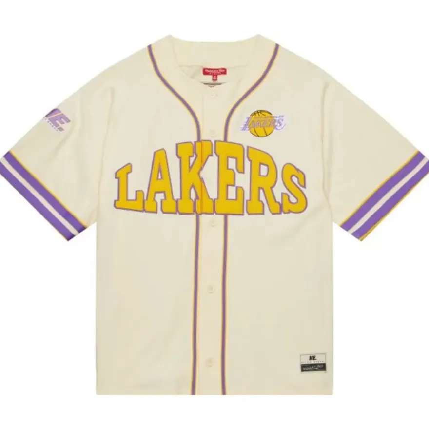Mitchell & Ness T-Shirts & Tops-M&N X Melody Ehsani Baseball Jersey Los Angeles Lakers