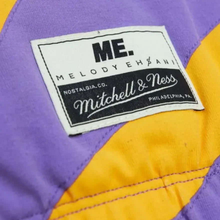 Mitchell & Ness T-Shirts & Tops-M&N X Melody Ehsani Puffer Bralette Los Angeles Lakers