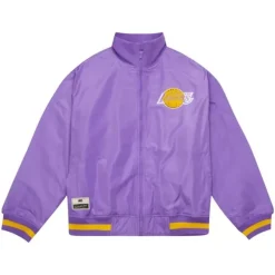 Mitchell & Ness Jackets & Outerwear-M&N X Melody Ehsani Satin Jacket Los Angeles Lakers