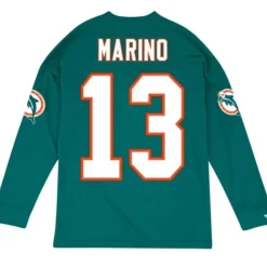 Mitchell & Ness T-Shirts & Tops-Name & Number Longsleeve Miami Dolphins Dan Marino