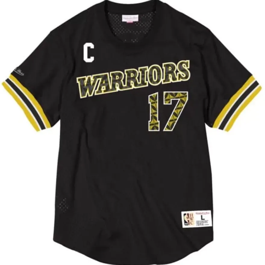 Mitchell & Ness T-Shirts & Tops-Name & Number Mesh Crewneck Golden State Warriors Chris Mullin