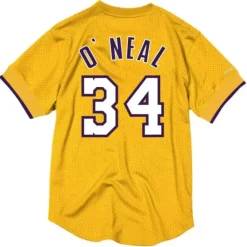 Mitchell & Ness T-Shirts & Tops-Name & Number Mesh Crewneck Los Angeles Lakers Shaquille O'Neal