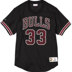 Mitchell & Ness T-Shirts & Tops-Name & Number Mesh Crewneck Chicago Bulls Scottie Pippen