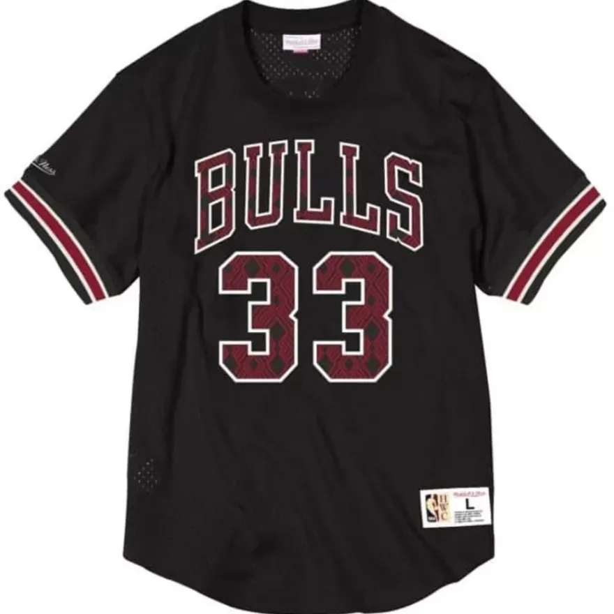Mitchell & Ness T-Shirts & Tops-Name & Number Mesh Crewneck Chicago Bulls Scottie Pippen