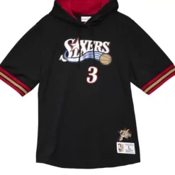 Mitchell & Ness T-Shirts & Tops-Name & Number Mesh Ss Hoodie Philadelphia 76Ers 2001 Allen Iverson