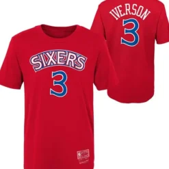 Mitchell & Ness Big Kids-Name & Number Tee Philadelphia 76Ers Allen Iverson