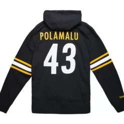 Mitchell & Ness Hoodies & Sweatshirts-Name And Number Fleece Hoodie Pittsburgh Steelers 2006 Troy Polamalu