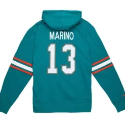 Mitchell & Ness Hoodies & Sweatshirts-Name And Number Fleece Hoodie Miami Dolphins 1990 Dan Marino