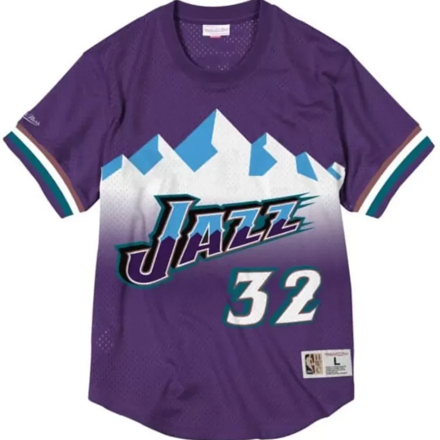 Mitchell & Ness T-Shirts & Tops-Name And Number Mesh Top Utah Jazz 1996-97 Karl Malone