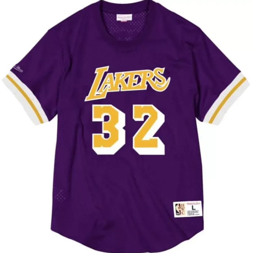 Mitchell & Ness T-Shirts & Tops-Name And Number Mesh Top Los Angeles Lakers Magic Johnson