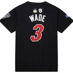 Mitchell & Ness T-Shirts & Tops-Nba Hof N&N Premium Tee Miami Heat Dwyane Wade