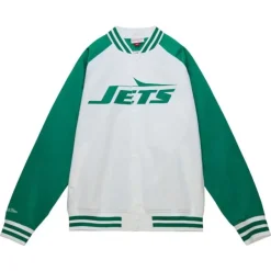 Mitchell & Ness Jackets & Outerwear-Ny Jets Sack Exchange Lightweight Satin Jacket New York Jets