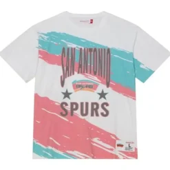 Mitchell & Ness T-Shirts & Tops-Paintbrush Sublimated Ss Tee San Antonio Spurs