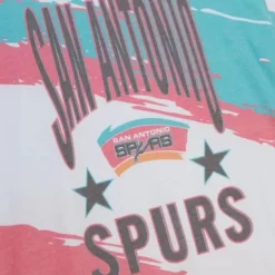 Mitchell & Ness T-Shirts & Tops-Paintbrush Sublimated Ss Tee San Antonio Spurs