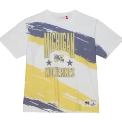 Mitchell & Ness T-Shirts & Tops-Paintbrush Sublimated S/S Tee University Of Michigan