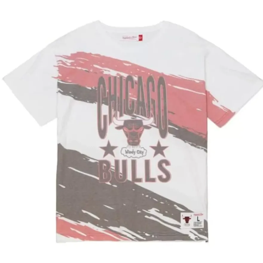 Mitchell & Ness T-Shirts & Tops-Paintbrush Sublimated Ss Tee Chicago Bulls