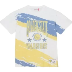 Mitchell & Ness T-Shirts & Tops-Paintbrush Sublimated Ss Tee Golden State Warriors