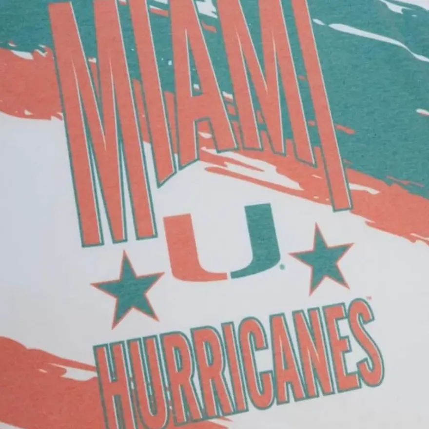 Mitchell & Ness T-Shirts & Tops-Paintbrush Sublimated S/S Tee University Of Miami