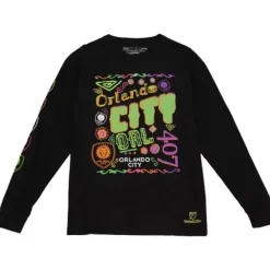 Mitchell & Ness T-Shirts & Tops-Papel Picado Ls Orlando City Sc