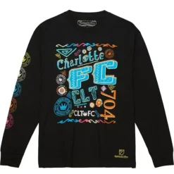 Mitchell & Ness T-Shirts & Tops-Papel Picado Ls Tee Charlotte Fc