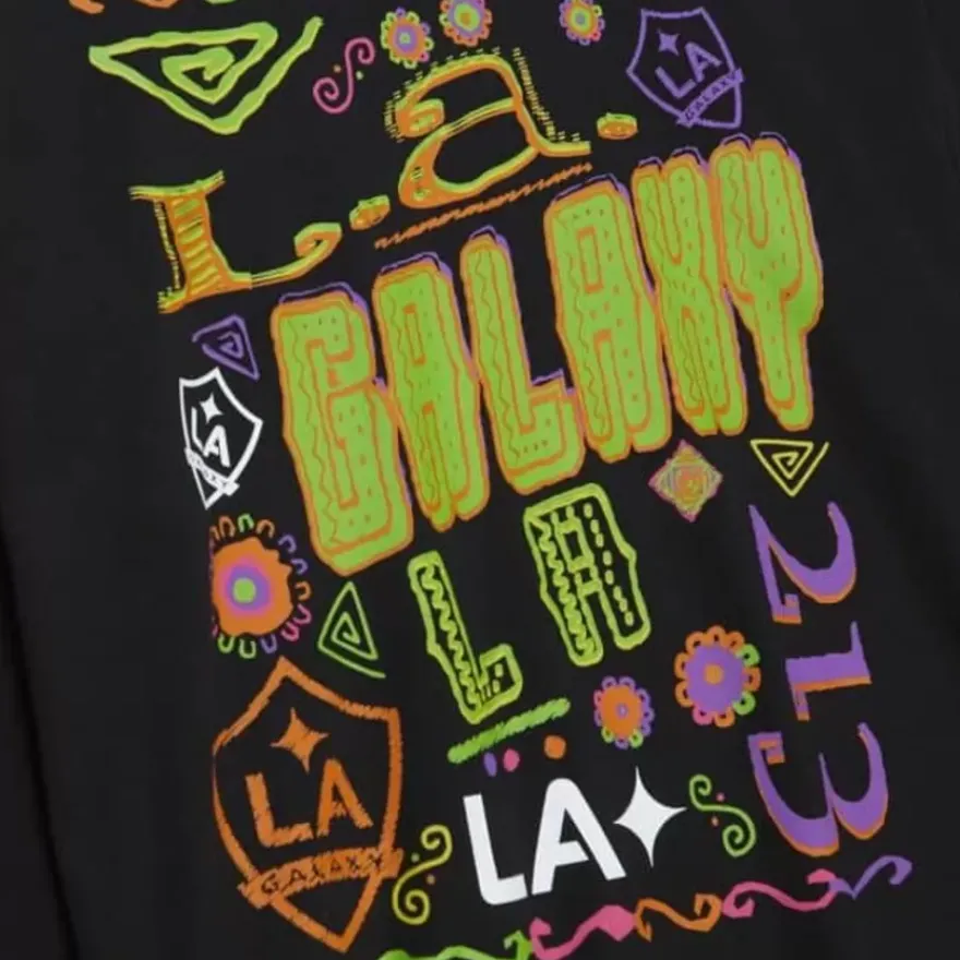 Mitchell & Ness T-Shirts & Tops-Papel Picado Ls Tee Los Angeles Galaxy