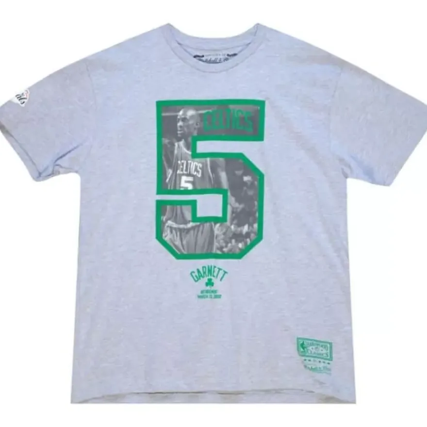Mitchell & Ness T-Shirts & Tops-Parquet 5 Tee Boston Celtics Kevin Garnett