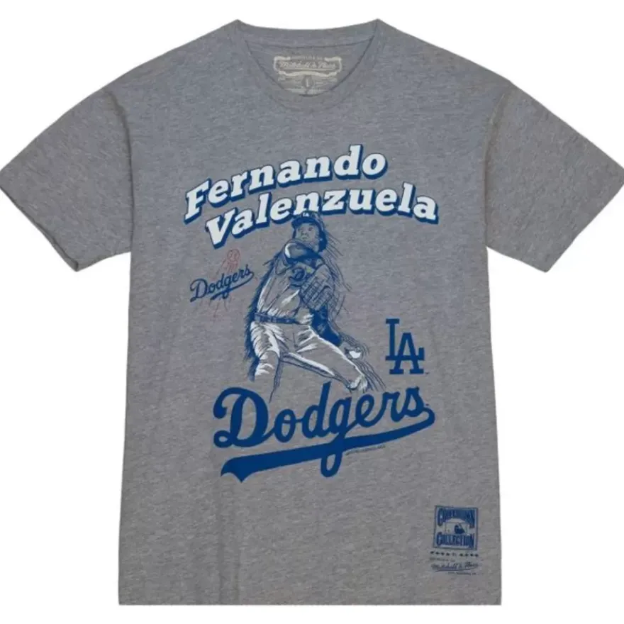 Mitchell & Ness T-Shirts & Tops-Pitch Tee Los Angeles Dodgers Fernando Valenzuela