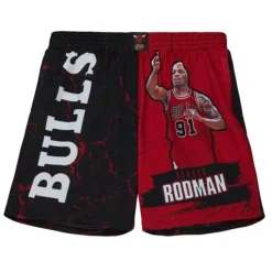 Mitchell & Ness Shorts-Player Burst Mesh Shorts Chicago Bulls Dennis Rodman