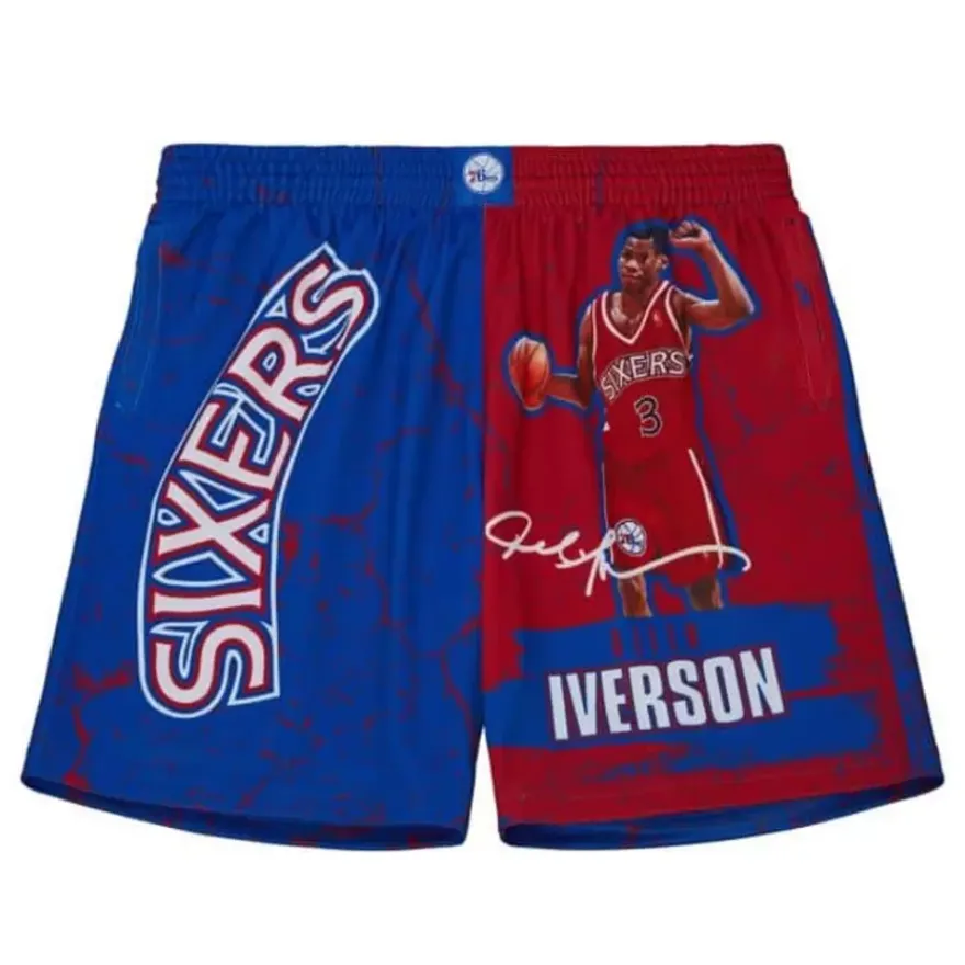 Mitchell & Ness Shorts-Player Burst Mesh Shorts Philadelphia 76Ers Allen Iverson