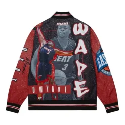 Mitchell & Ness Jackets & Outerwear-Player Burst Warm Up Jacket Miami Heat Dwyane Wade