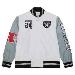 Mitchell & Ness Jackets & Outerwear-Player Burst Warm Up Jacket Oakland Raiders Charles Woodson