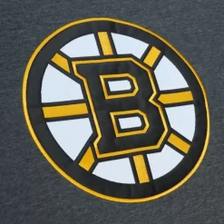 Mitchell & Ness Hoodies & Sweatshirts-Playoff Win 2.0 Crew Current Logo Boston Bruins