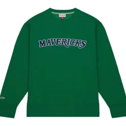 Mitchell & Ness Hoodies & Sweatshirts-Playoff Win 2.0 Crew Vintage Dallas Mavericks