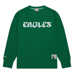 Mitchell & Ness Hoodies & Sweatshirts-Playoff Win 2.0 Crew Vintage Philadelphia Eagles